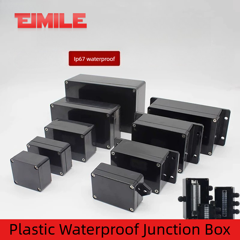 Diy Electronics Housing - Type F Black Waterproof Junction Box