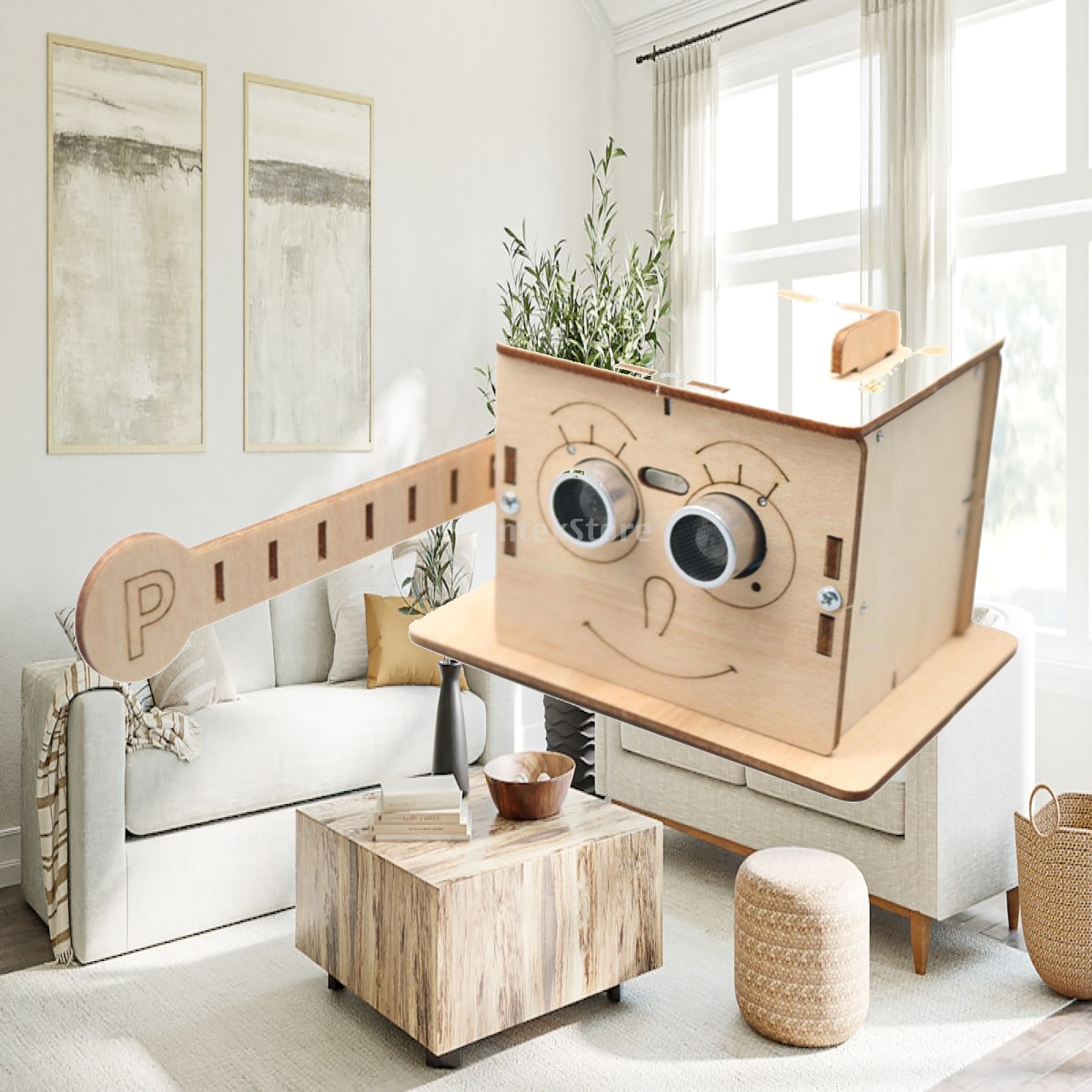 Diy Electronics For Kids - Wooden Toy Kit Smart Barrier Gate