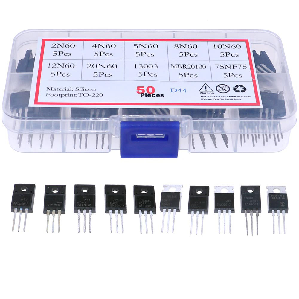 Mosfet Transistor Set - Bộ 50 10 Loại TO-220 Hiệu