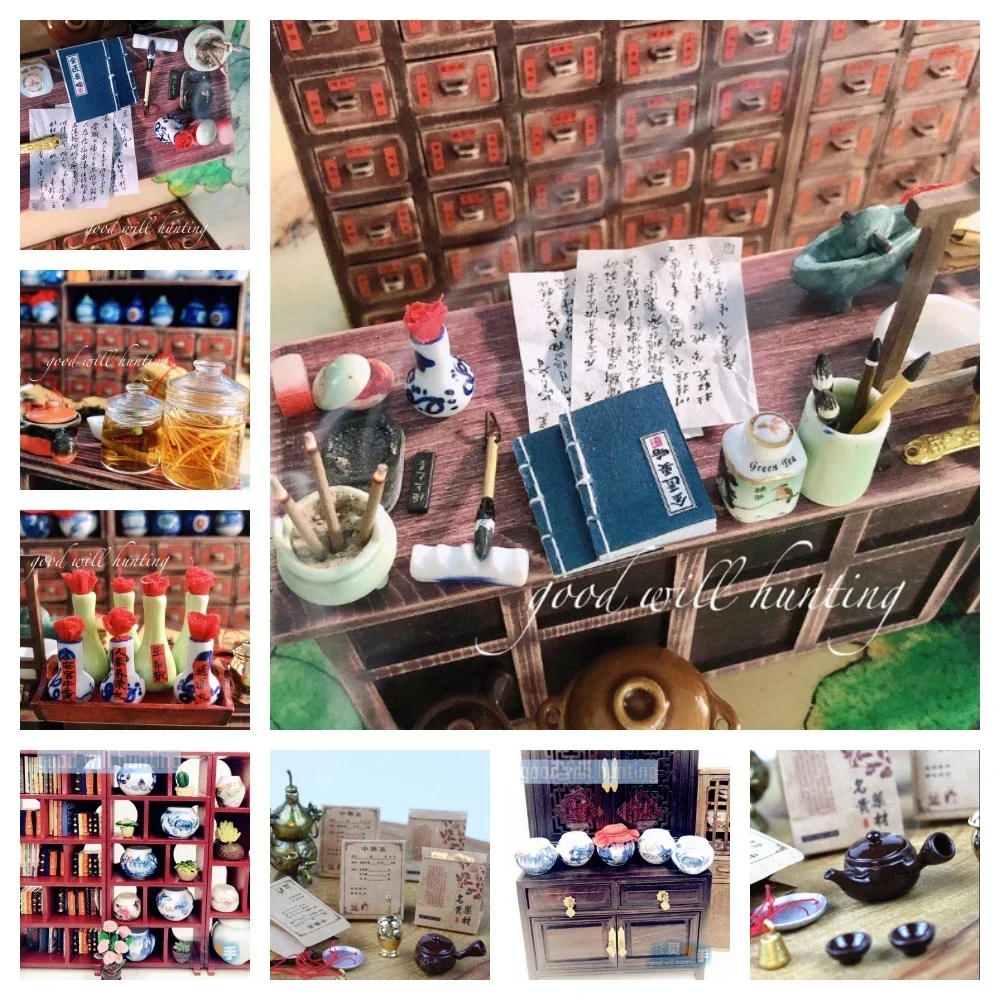 Diy Electronics Housing - 1:12 Doll House Miniature Chinese Medicine