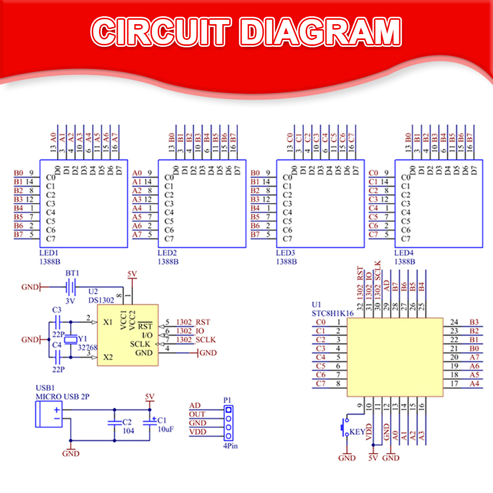 DIY LED Music Spectrum DS1302  - đánh giá và giá Diy Electronics For Kids