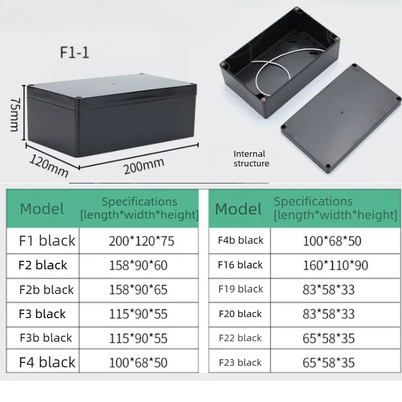 Type F Black Waterproof Juncti - đánh giá và giá Diy Electronics Housing