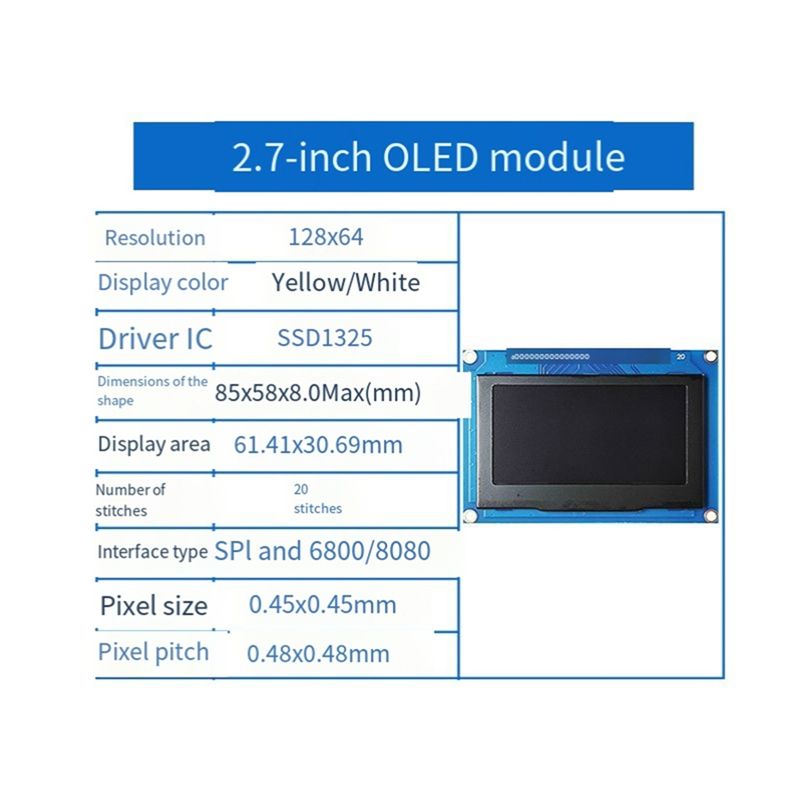 BNVN-SPI Serial 2.7-Inch OLED  - đánh giá và giá Oled Display Module