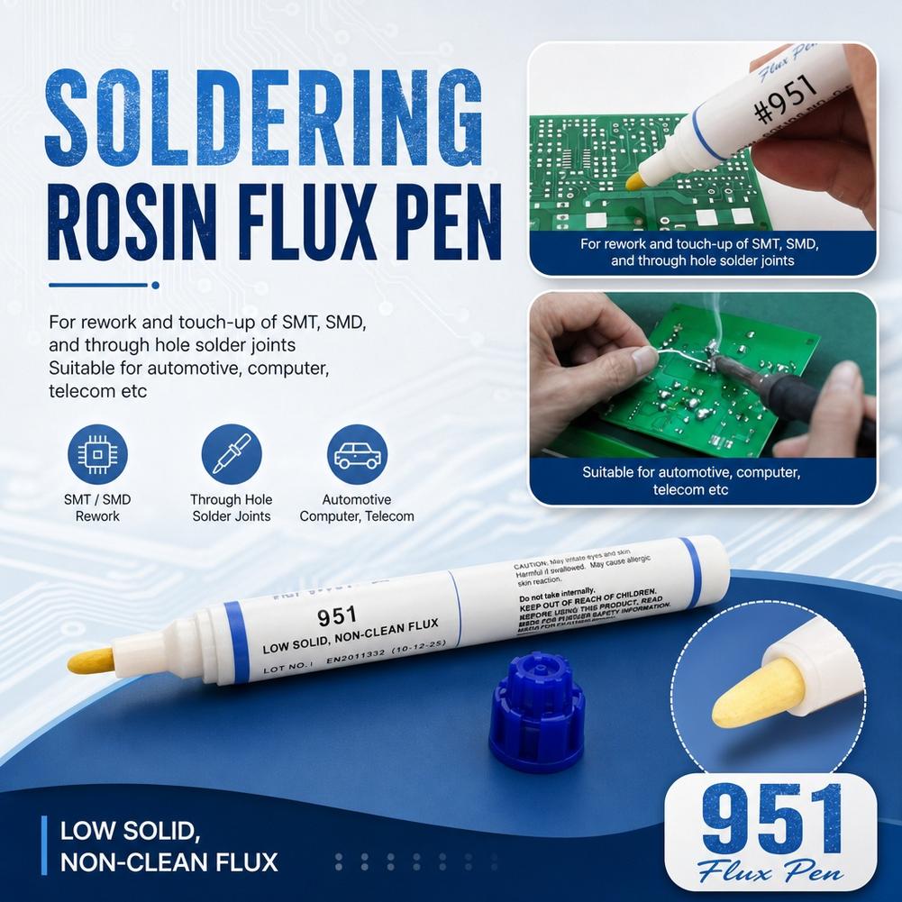 951 No‑Clean Rosin Flux Pen 10 - đánh giá và giá Diy Electronics Flux