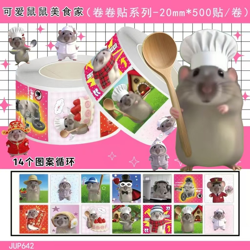 500Pcs Cute Mouse Stickers Rol - đánh giá và giá Diy Mouse Electronics