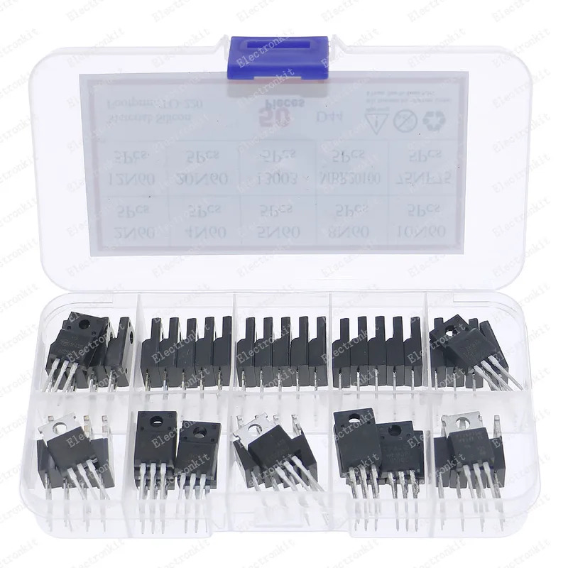50Pcs 10Values TO-220 Mosfet F - đánh giá và giá Mosfet Transistor Set